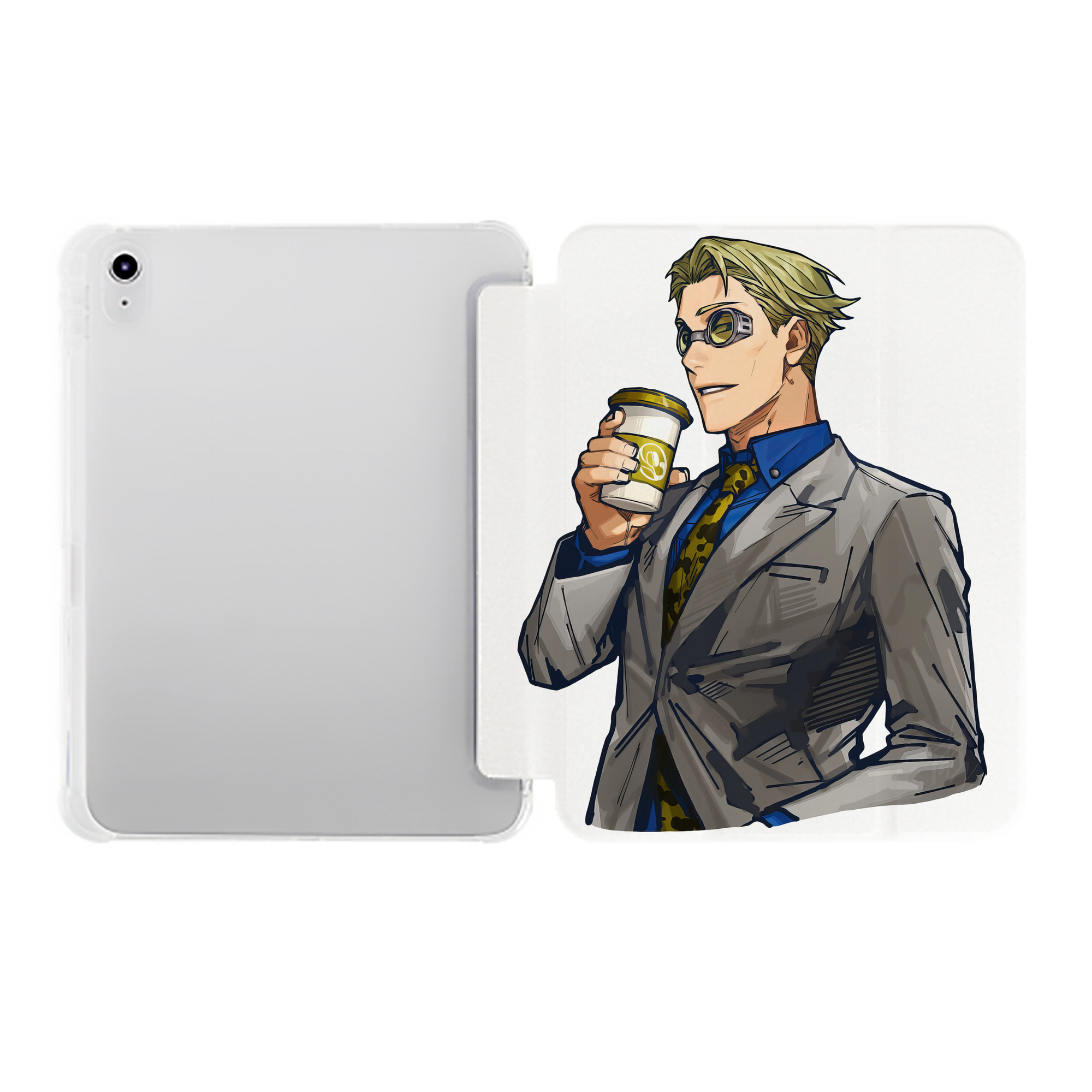 （画像用） 呪術廻戦 Jujutsu Kaisen IPad ケース ペン収納付き 三つ折りスタンド PUレザー×シリコン 対応機種9.5/10.5/10.9インチ